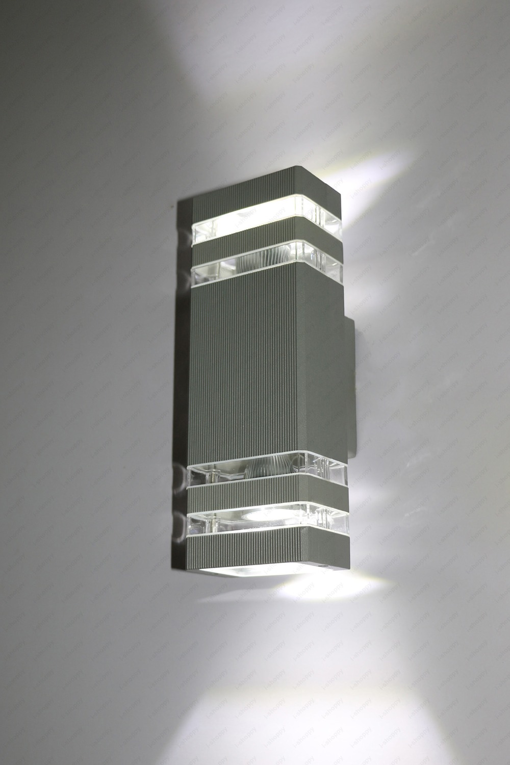 LED 외벽 돌출 조명, 6W/8W/10W/14W, 방수, 발코니, 차고, 글로브, 위/아래 램프 고정 장치, 회색 셸 포함